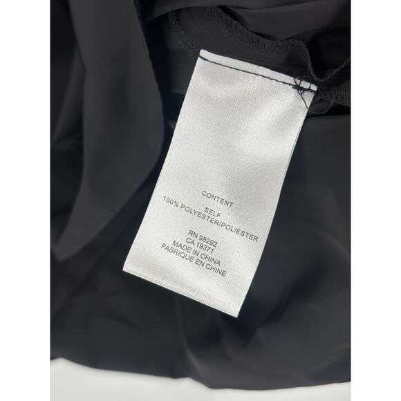 Tibi Blouse Womens 4 Black Ruched Ruffle 3/4 Sleeves Keyhole Back Button - Picture 9 of 16